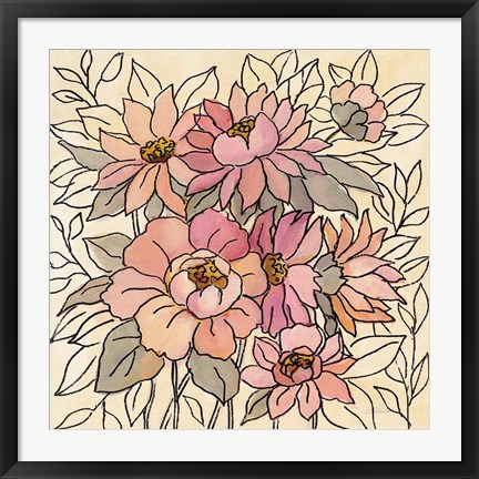 Framed Spring Lace Floral II Print