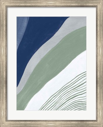Framed Blue Green Abstract IV Print