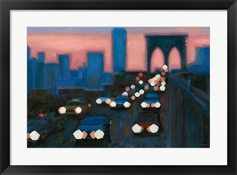 Framed Brooklyn Bridge Evening Print