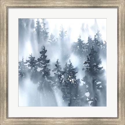 Framed Misty Forest I Print