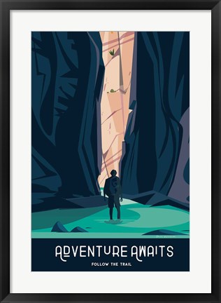 Framed Adventure Awaits Print