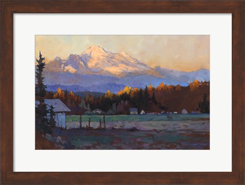 Framed Late October Light Mt. Baker Print