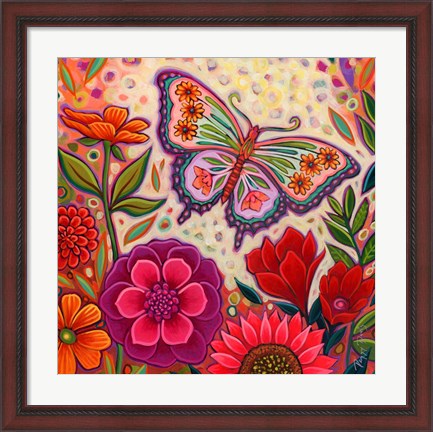 Framed Butterfly Floral Print