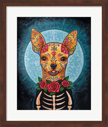 Framed Chihuahua- Day of the Dead Print