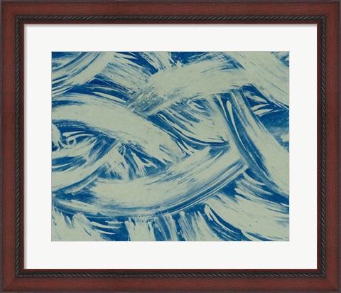 Framed Textures in Blue I Print