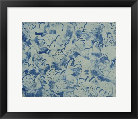 Framed Textures in Blue II Print