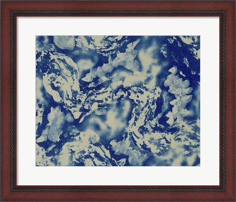Framed Textures in Blue III Print