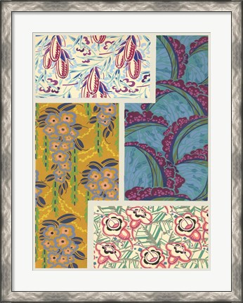 Framed Art Deco Florals III Print
