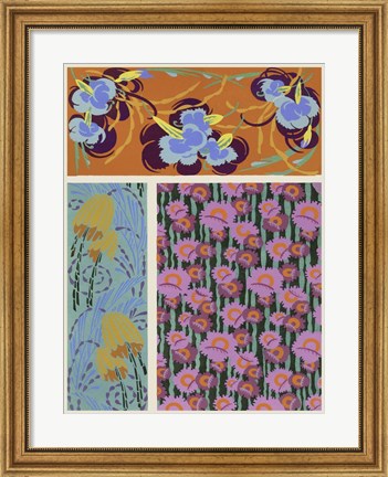 Framed Art Deco Florals VII Print