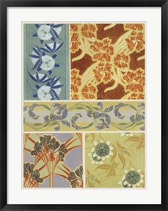 Framed Art Deco Florals IX Print
