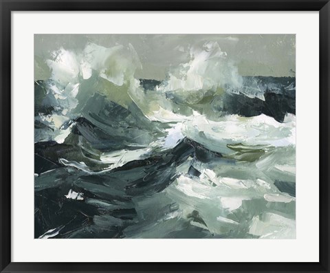 Framed Choppy Ocean View I Print