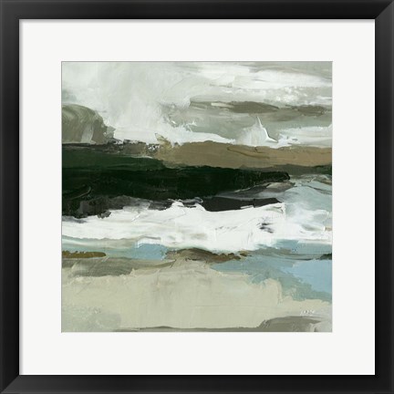 Framed Textured Ocean Tide I Print