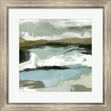 Framed Textured Ocean Tide II Print