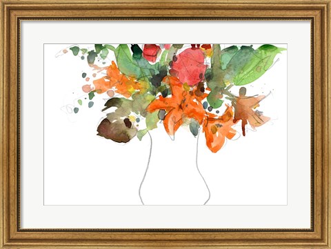 Framed Expressive Bouquet I Print