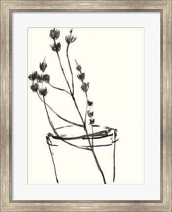 Framed Naive Flower Sketch IV Print