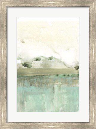Framed Minty Horizon I Print