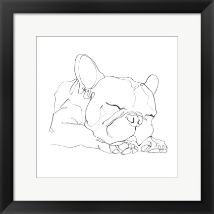 Framed French Bulldog Contour II Print