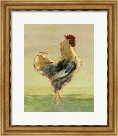 Framed Sunlit Rooster I Print