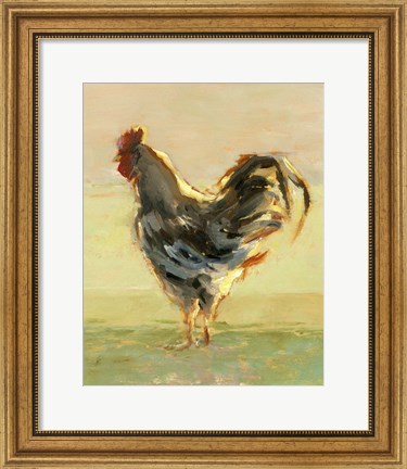 Framed Sunlit Rooster II Print