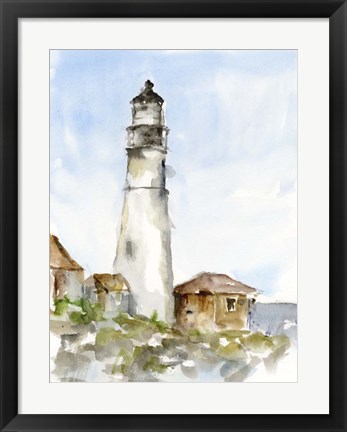Framed Plein Air Lighthouse Study I Print