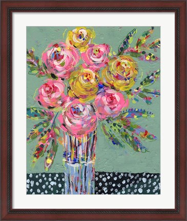 Framed Bright Colored Bouquet I Print