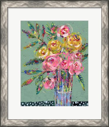 Framed Bright Colored Bouquet II Print