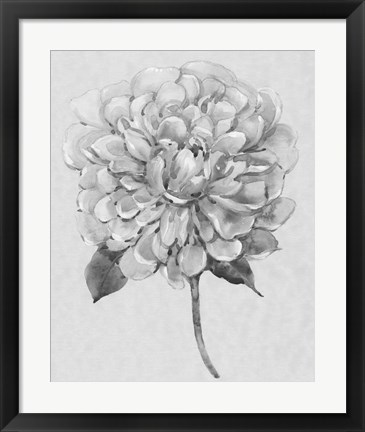 Framed Silvertone Floral I Print