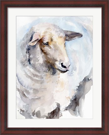 Framed Watercolor Sheep I Print