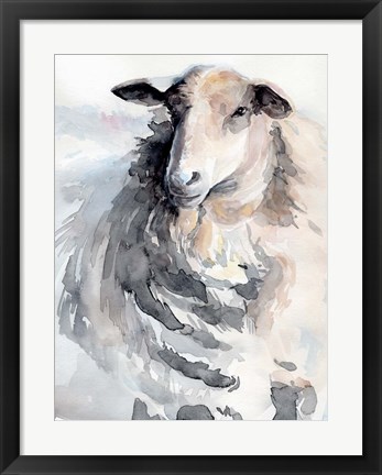 Framed Watercolor Sheep II Print