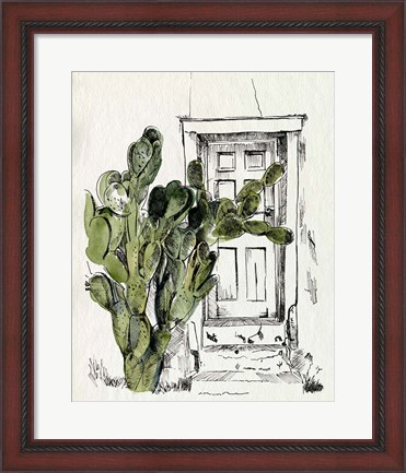 Framed Cactus Door I Print