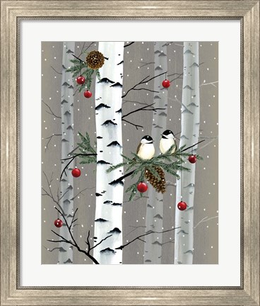 Framed Birch Birds I Print