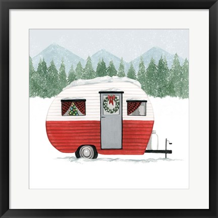 Framed Camping for Christmas II Print