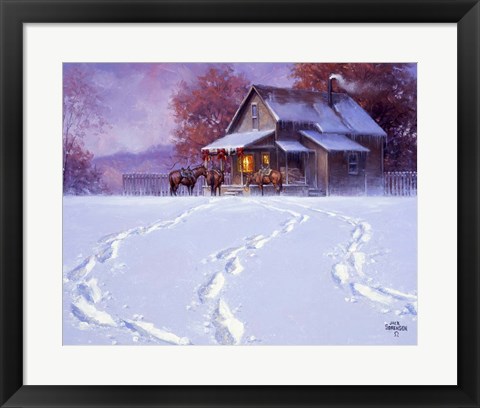 Framed All Tracks Lead Home for the Holidays Print