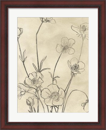 Framed Vintage Wildflowers I Print