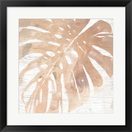 Framed Neutral Palm Fossil I Print
