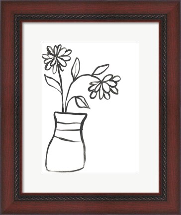 Framed Budding Vase I Print