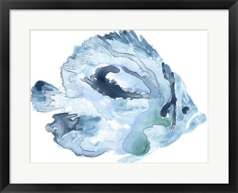 Framed Blue Ocean Fish I Print