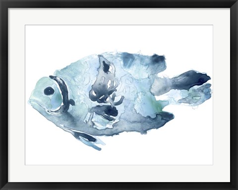 Framed Blue Ocean Fish II Print