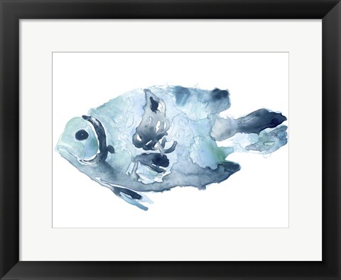 Framed Blue Ocean Fish II Print