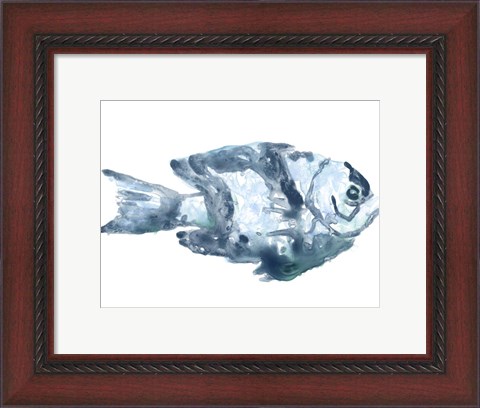 Framed Blue Ocean Fish III Print