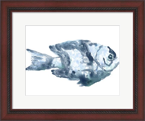 Framed Blue Ocean Fish III Print