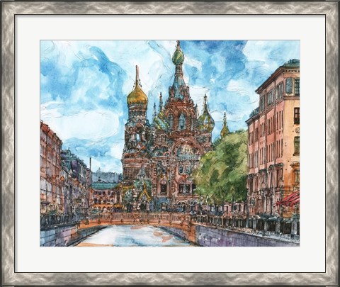 Framed Russia Temple II Print