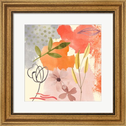 Framed Flower Shimmer IV Print