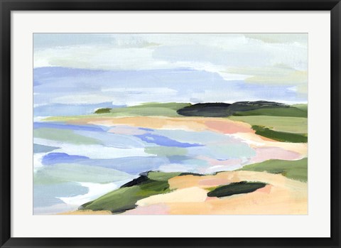 Framed Pastel Coastline I Print