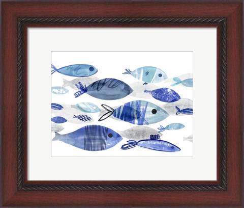Framed Fish Parade I Print