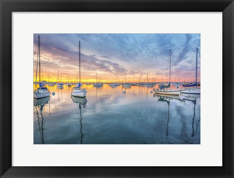 Framed Perfectly Calm Sunset, San Diego Print