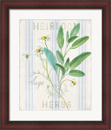 Framed Floursack Herbs III Print