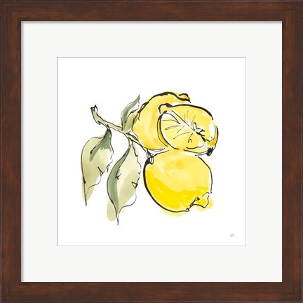 Framed Lemon Still Life II Print