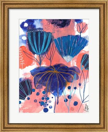 Framed Blumen Blues Print