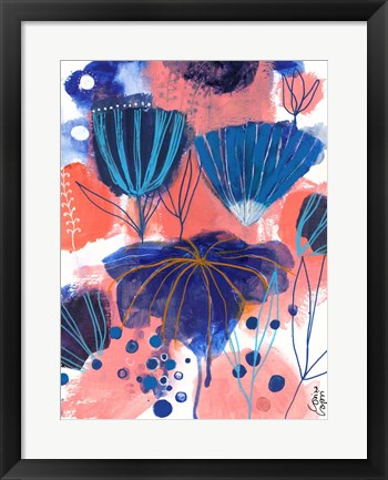 Framed Blumen Blues Print